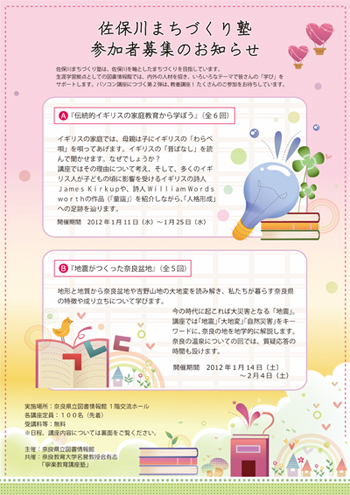 佐保川まちづくり塾、ちらし