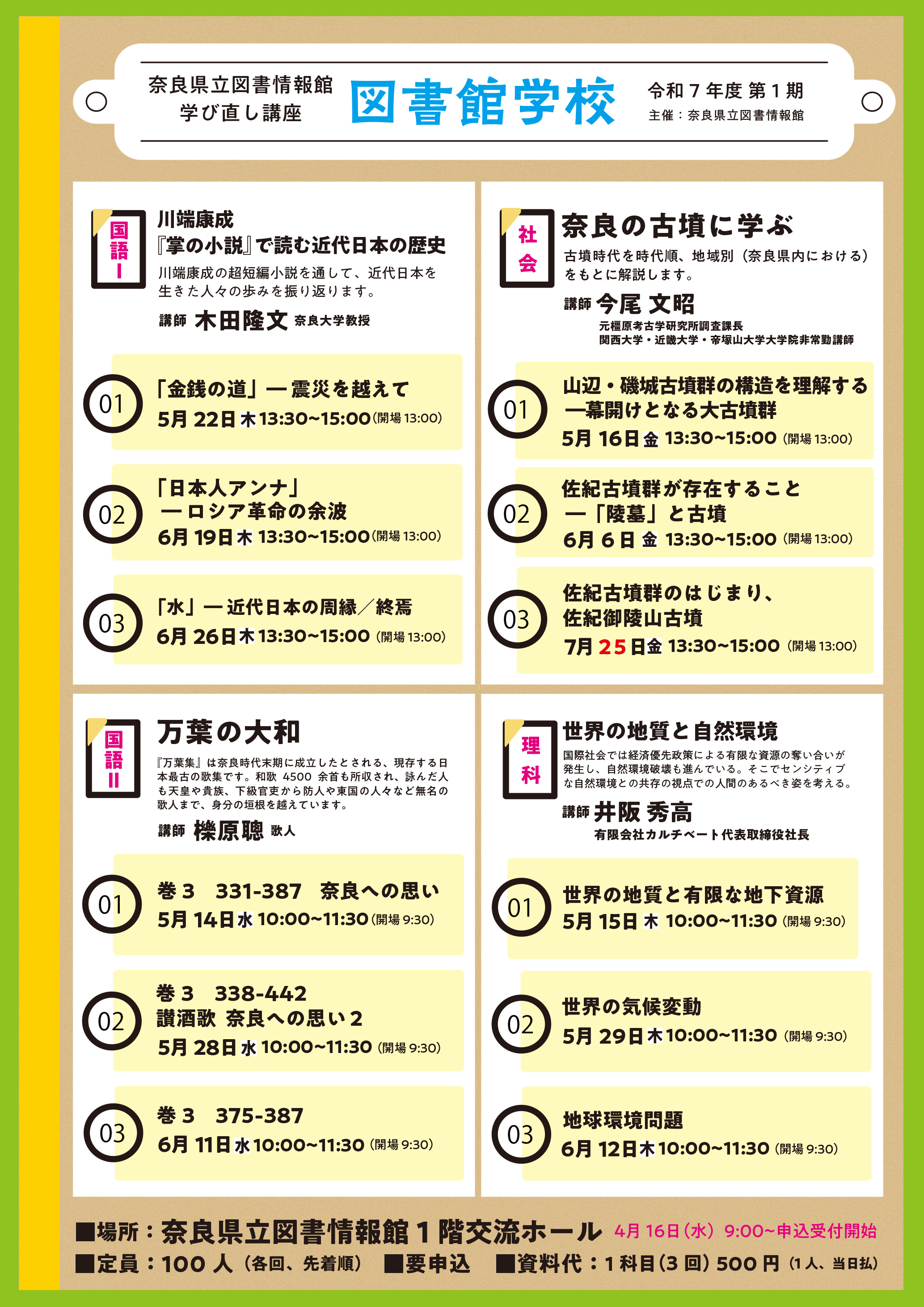 図書館学校1期チラシ表